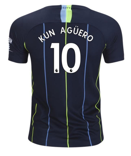 Manchester City Kun Aguero Youth Away Jersey 18/19 – Soccer