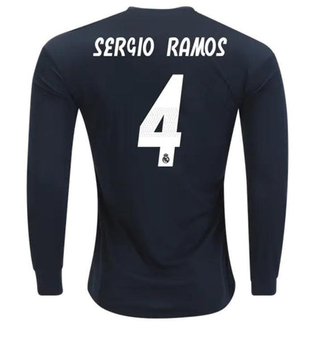 Real Madrid Sergio Ramos Long Sleeve Away Jersey 2018/19 - Fans Jersey Stop