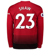 Manchester United Shaw Home Long Sleeve Jersey