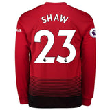 Manchester United Luke Shaw Home Long Sleeve Jersey 2018/19