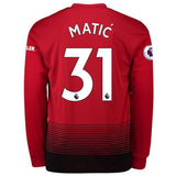 Manchester United Matic Home Long Sleeve Jersey 2018/19